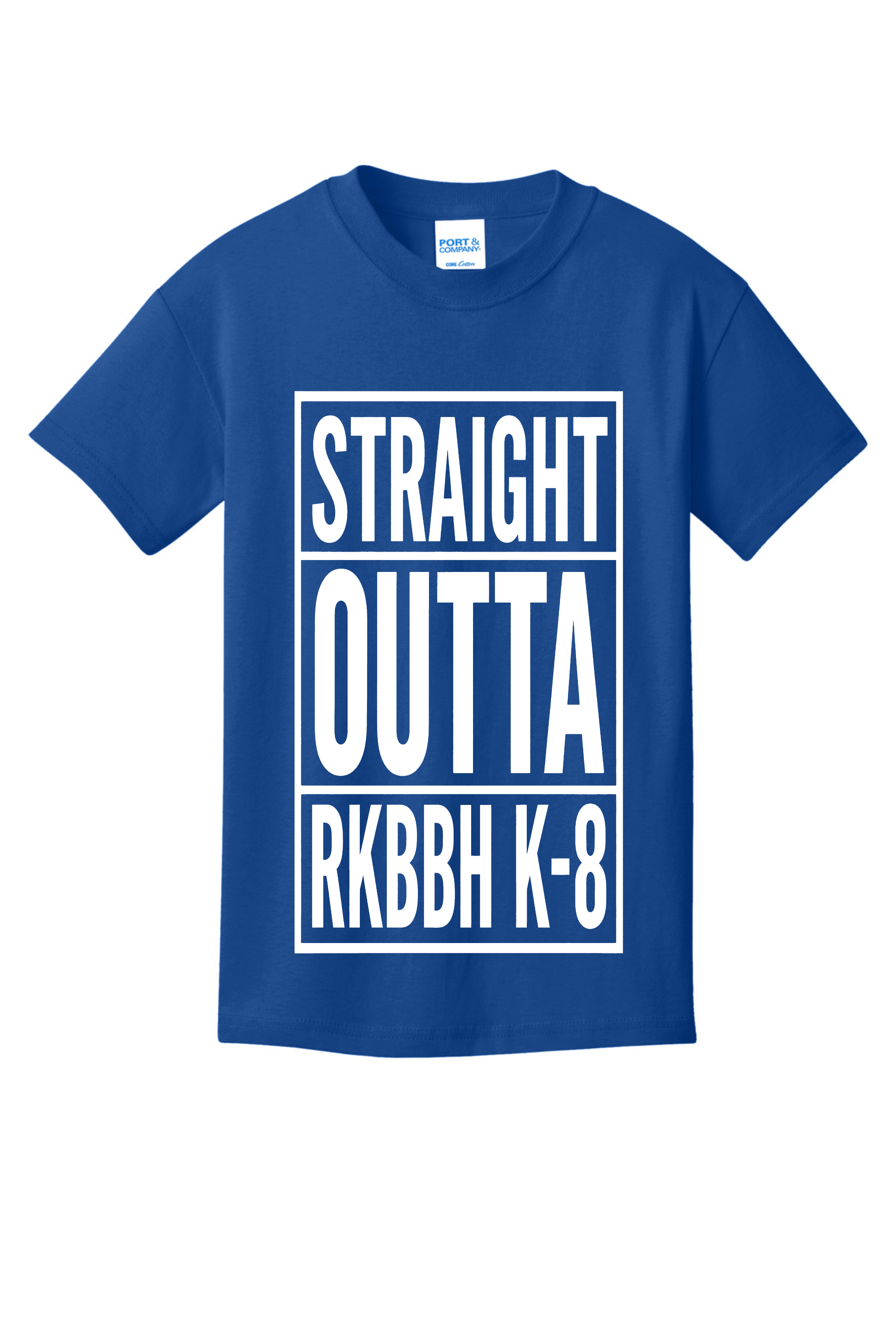 Ruth K. Broad Bay Harbor - STRAIGHT OUTTA RKBBH K-8 - Youth Core Cotton Tee
